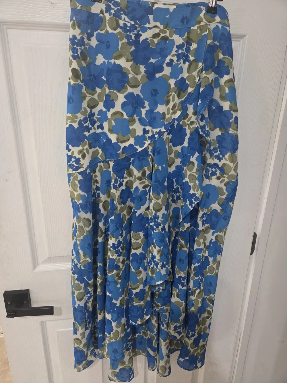 Blue Floral High-Low Skirt - Flattering Women's Summer Skirt
